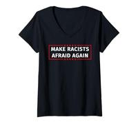 Femme Redonner peur aux racistes T-Shirt avec Col en V