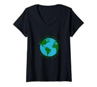 Femme Redonnez de la Grandeur à Notre planète - Sauvez la Terre, la Paix, Les Animaux T-Shirt avec Col en V