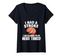 Femme Rééducation de Sensibilisation aux Accidents vasculaires cérébraux des survivants de l'AVC - Choses étranges T-Shirt avec Col en V