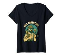 Femme Reel Adventure Pêche à la mouche graphique T-Shirt avec Col en V