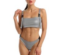 Femme Réfléchissant Bikini Set Bandage Deux pièces Maillots de Bain Sexy Brésilien Triangle Bas Push up Nouvelle Bathing Suit Plage
