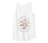 Femme Réfléchissez à la façon dont poussent les fleurs sauvages. Chemise des Écritures Luc 12:27 Débardeur
