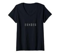 Femme Réflexions de l'église - Art personnalisé en miroir du nom de famille T-Shirt avec Col en V