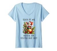 Femme Regardez-Moi en Train de Faire la fête et Tout ça T-Shirt avec Col en V