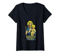 Femme Regina Caeli Bienheureuse Vierge Marie et Enfant Jésus T-Shirt avec Col en V