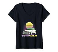 Femme Règle des années 80 années 80 et 90 T-Shirt avec Col en V