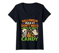 Femme Règle d'halloween #1 Ne gâchez Pas avec Les Bonbons de Mon frère T-Shirt avec Col en V