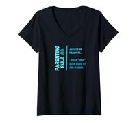 Femme « Règle parentale #6 » - Soyez toujours prêt à... T-Shirt avec Col en V