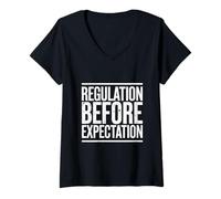Femme Regulation Before Expectation Teacher Motivation - T-Shirt avec Col en V