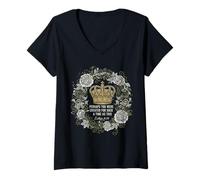 Femme Reine de la Couronne Florale Esther Verse, Foi chrétienne T-Shirt avec Col en V