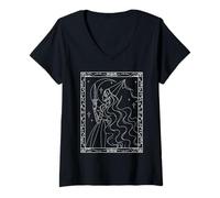 Femme Reine des Princesses étoilées à Minuit avec Poignard et hénin T-Shirt avec Col en V
