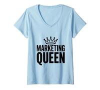 Femme Reine du Marketing T-Shirt avec Col en V