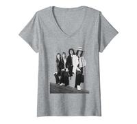 Femme Reine John Deacon Roger Taylor Brian May et Freddie Mercury T-Shirt avec Col en V