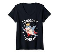 Femme Reine Stingray T-Shirt avec Col en V