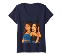 Femme Reines de beauté anglaises thaïlandaises GL T-Shirt avec Col en V