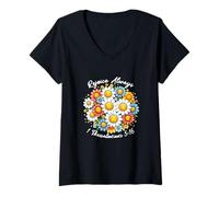 Femme Réjouis-toi toujours, Dieu, foi, Jésus T-Shirt avec Col en V