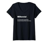 Femme Relatable Funny Dictionary Definition Millennial T-Shirt avec Col en V