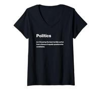 Femme Relatable Funny Dictionary Definition Politics T-Shirt avec Col en V