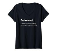 Femme Relatable Funny Dictionary Definition Retirement T-Shirt avec Col en V