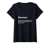 Femme Relatable Funny Dictionary Definition Synonym T-Shirt avec Col en V
