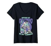 Femme Relations À Distance Missing My Girlfriend is My Cardio T-Shirt avec Col en V