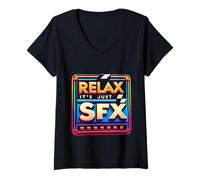Femme Relax It's Just SFX Film de Film de maquilleur - T-Shirt avec Col en V