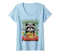 Femme Religieux Chrétien Raton Laveur Encore Sauvage Juste T-Shirt avec Col en V