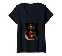 Femme Religion : Nouveau Testament. Jésus-Christ par Titien T-Shirt avec Col en V
