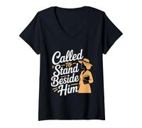 Femme Remerciement à l'épouse du Pasteur Première Dame, épouse de Pasteur Afro T-Shirt avec Col en V