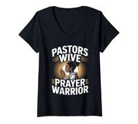 Femme Remerciement à l'épouse du Pasteur Première Dame, épouse de Pasteur Afro T-Shirt avec Col en V