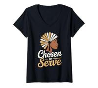 Femme Remerciement à l'épouse du Pasteur Première Dame, épouse de Pasteur Afro T-Shirt avec Col en V