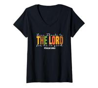 Femme Remerciez le Seigneur car il est bon T-Shirt avec Col en V