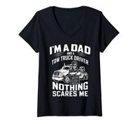 Femme Remorque I'm A Dad and A Tow Truck Driver Dad Dad Father's Day T-Shirt avec Col en V