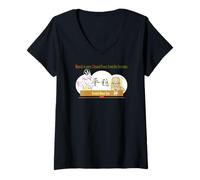 Femme Ren-World 40 Munch Zen Munch-2/5 Munch Animal Japonais Dortoir Lapin Cœur Bouddhiste Pacifique Auto-résolvant Magatama T-Shirt avec Col en V