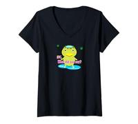 Femme Ren-World 46 Japonais Yo-Kai Kappa Hokori Psychic Inconnu Créature Puissante Amusante Amour Fleur Visualisation T-Shirt avec Col en V