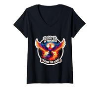 Femme Renaissance en cours Excusez The Ashes Phoenix Rising Reborn T-Shirt avec Col en V