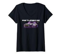 Femme Renault R5 Turbo 3E Concept Voiture Electrique T-Shirt avec Col en V