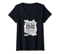 Femme Rencontres en ligne Trouver l"amour Cringeworthy Message T-Shirt avec Col en V