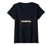 Femme Rencontres paranormales pour une touche effrayante T-Shirt avec Col en V