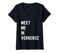 Femme Rencontrez-Moi à Veracruz, Veracruz, Mexique T-Shirt avec Col en V