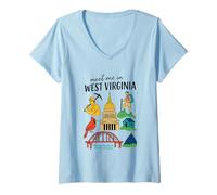 Femme Rencontrez-Moi dans L'Aventure de Virginie-Occident T-Shirt avec Col en V