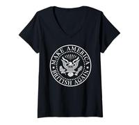 Femme Rendez l'Amérique britannique à nouveau le 4 juillet Jour de l'indépendance des États-Unis T-Shirt avec Col en V