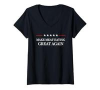 Femme Rendre la Viande Bon à Nouveau T-Shirt avec Col en V
