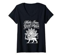 Femme Rendre l'Iran génial à Nouveau | Iran Libre | Persan T-Shirt avec Col en V