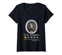 Femme René Descartes - Démon du Mal - Philosophie Française Meme T-Shirt avec Col en V