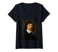 Femme René Descartes T-Shirt avec Col en V