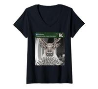 Femme Renne There is Motion At Your Front Door Cerf Noël T-Shirt avec Col en V