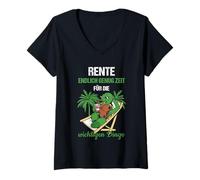 Femme Rente Endlich Genig Zeit Für Die Wichtigen Dinge Rente T-Shirt avec Col en V