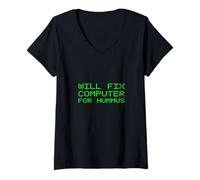 Femme Réparera l'ordinateur pour Le Technicien de réparation de PC juif Arabe houmous T-Shirt avec Col en V