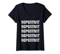 Femme Repentant T-Shirt avec Col en V